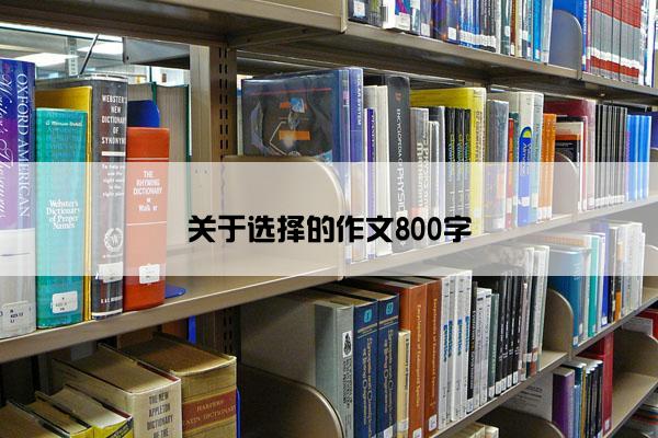 关于选择的作文800字