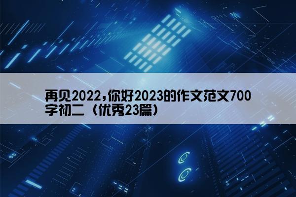 再见2022,你好2023的作文范文700字初二（优秀23篇）