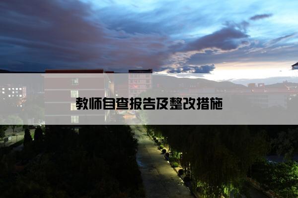 教师自查报告及整改措施